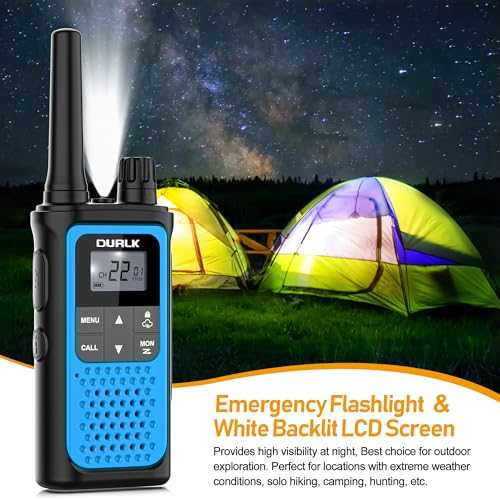 Walkie Talkies for Adults Long Range 2 Pack, Rechargeable Walkie Talkies 22 FRS Channels Two Way Radios with NOAA Weather Receiver, Noise Reduction, Volume Adjustment, LED Flashlight, 1800mAh Battery