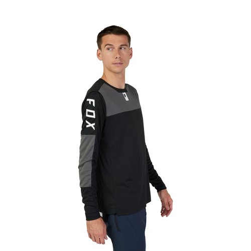 Fox Racing Defend LS Mountain Bike Jersey, Black FOXHEAD, Small