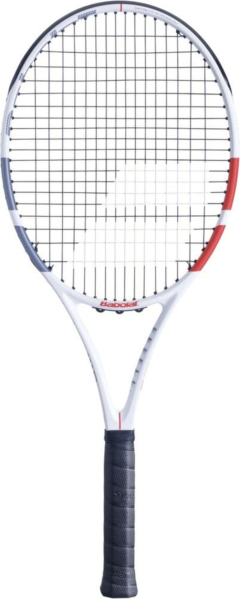 Babolat Evo Strike Tennis Racquet (4 1/8" Grip) - Strung with 16g White Syn Gut at Mid-Range Tension