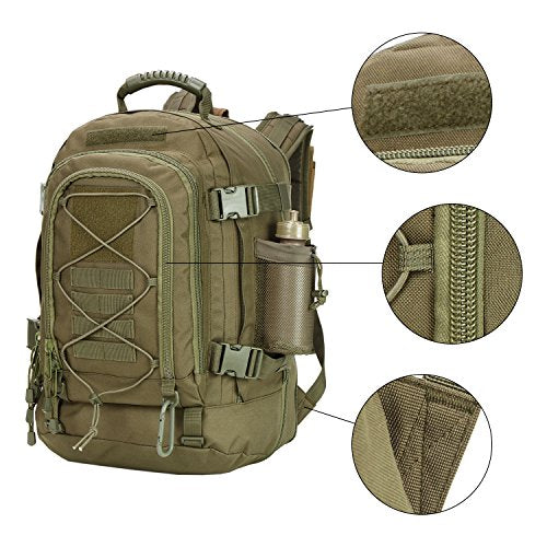 ZSearARMY Large Tactical Backpack for Men Military Backpack with DIY System for Travel, Work,Camping,Hunting,Hiking,Sports (GREEN)