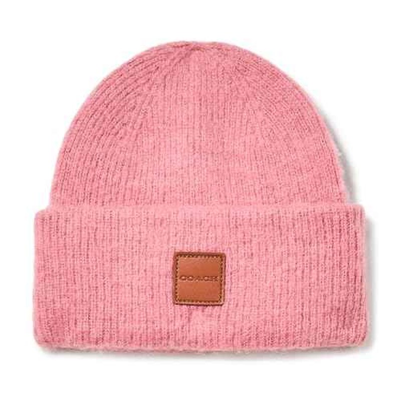 Coach Womens Leather Patch Beanie