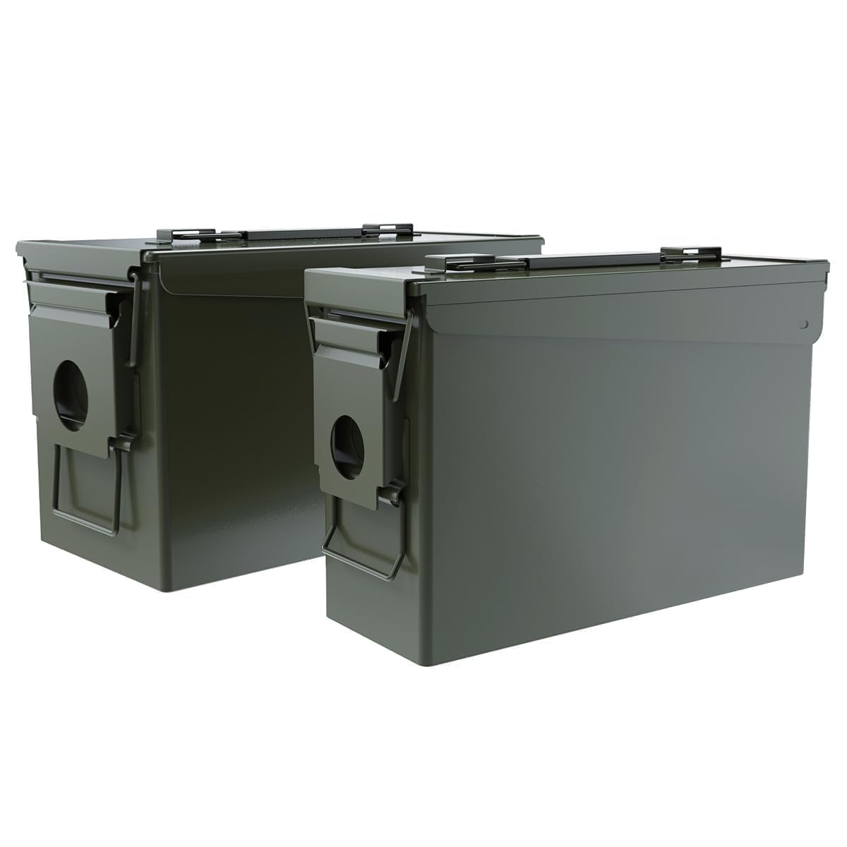 PATRON 30 50 Cal Ammo Can Metal 9mm Ammo Box Storage Crate Case for Shotgun Bullet Rifle Nerf Ammunition Waterproof Case-Gard Organizer Suit (30+50 Green)