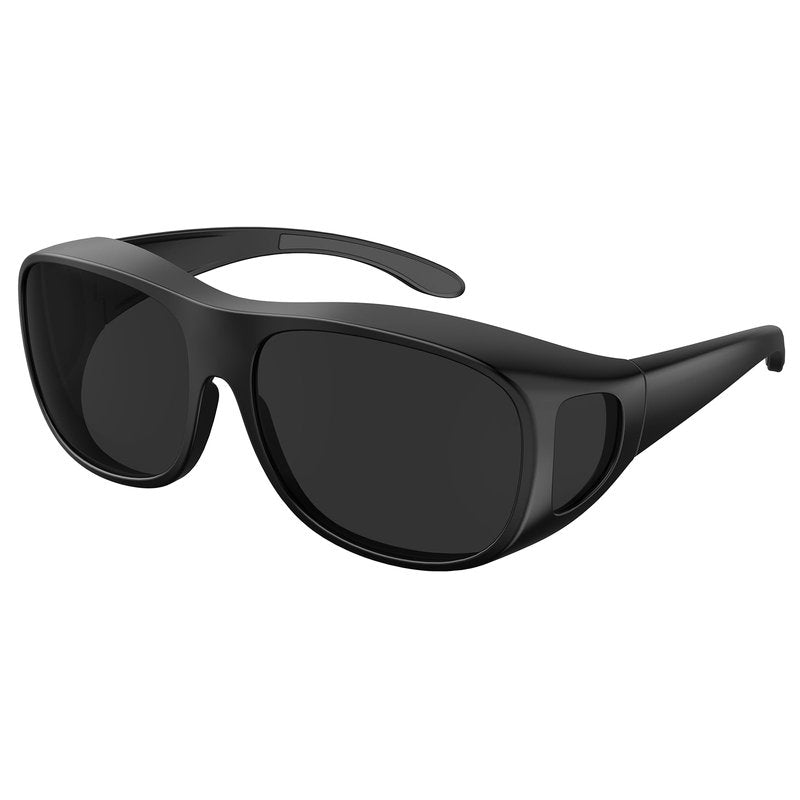 Bloomoak Super Dark Polarized Fit Over Wraparound XL Big Sunglasses CAT 4 Dark Photophobia|Cataract Sunglasses | Extra Large 150mm