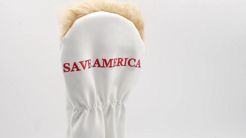 Donald-T Save America Golf Driver Headcover | Great Gift for Republican Golfers | Premium Leather Exterior and Soft Protective Interior Fits Any Size Driver