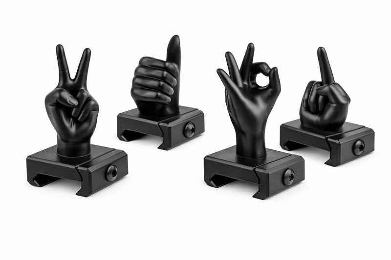 GOTICAL Finger Sight Set, Fixed Backup Front and Rear Sight BUIS Set, Fit Picatinny Rail and Weaver (2 Sets of Finger Set) (4Pcs/Set Finger Thumb) (4Pcs/Set Finger Thumb)