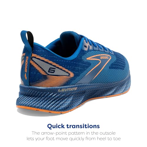 Brooks Men’s Levitate 6 Neutral Running Shoe - Classic Blue/Orange - 9.5 Medium