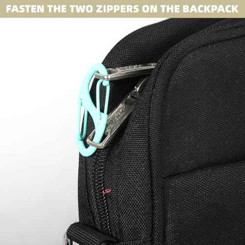 20 Pcs Alloy S Carabiner Clips, Dual Opening Design, Keychain Spring Snap Hooks Mini Carabiner Clip, for Dual Wire Gate Clip Interlocking Keychain Clip Tiny Clip Attachment (Color)