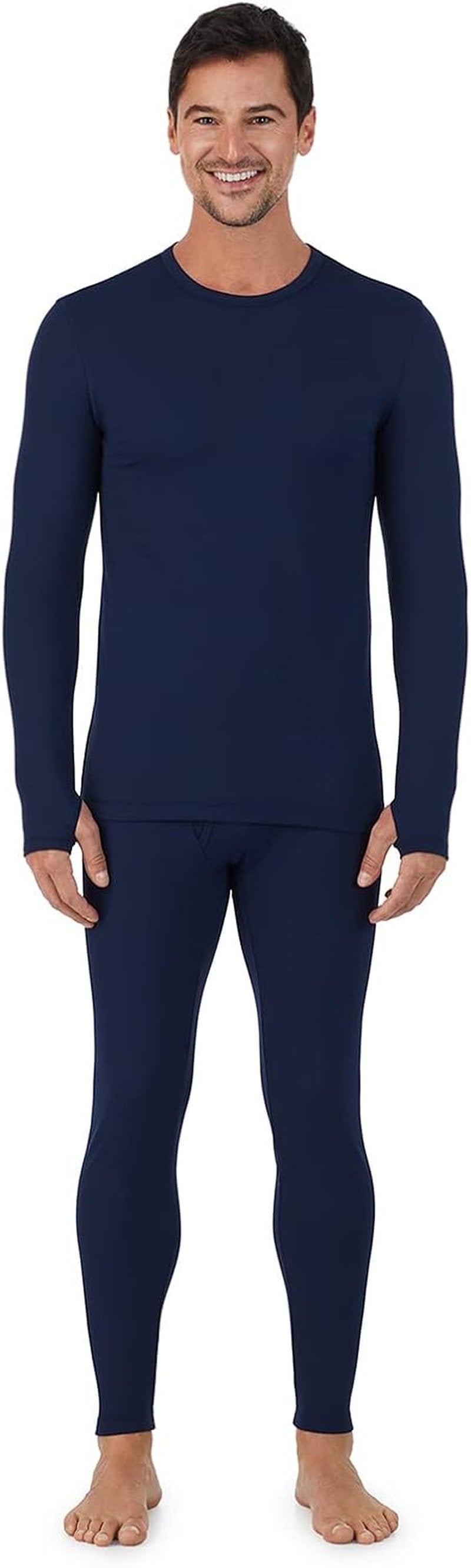 Cuddl Duds Men's Heavyweight Thermal Set | Fleece Lined Long Sleeve Shirt & Leggings for Cold Weather