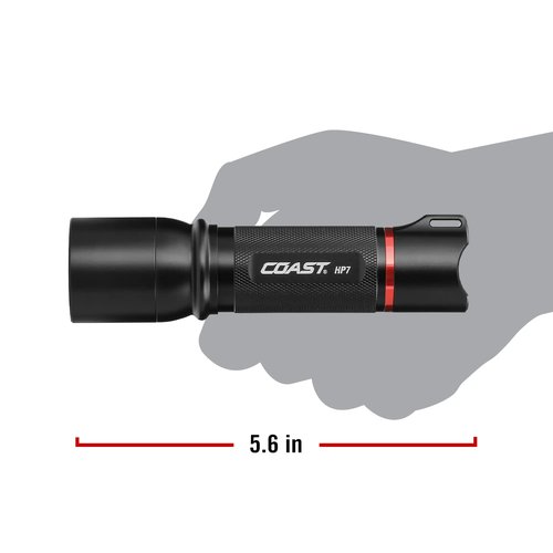 Coast HP7 Handheld Focusing Flashlight, Black