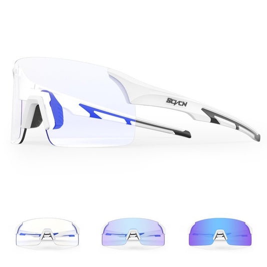 SCVCN Photochromic Cycling Glasses Frameless Sports sunglasses for Men Women - Ideal For Baseball, Bike, Golf, Running