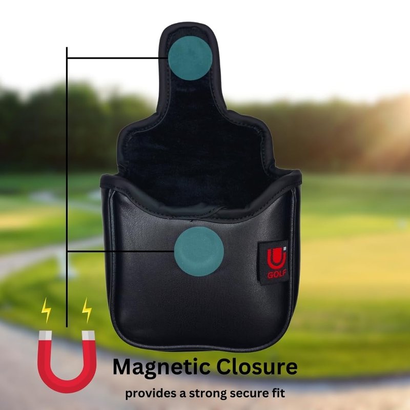 USEiT Putter Cover for Blade and Mallet Putters with Magnetic Closure Embroidered USA Thin Blue Line Design Golf Club Headcovers for Scotty Cameron Taylormade Callaway Titleist Odyssey (Half Mallet)