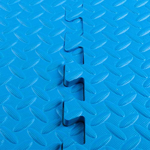 9HORN Exercise Mat/Protective Flooring Mats with EVA Foam Interlocking Tiles and Edge Pieces Suitable for Gym Equipment, Yoga, Surface Protection (Orange, 12 Tiles (~12sqf))