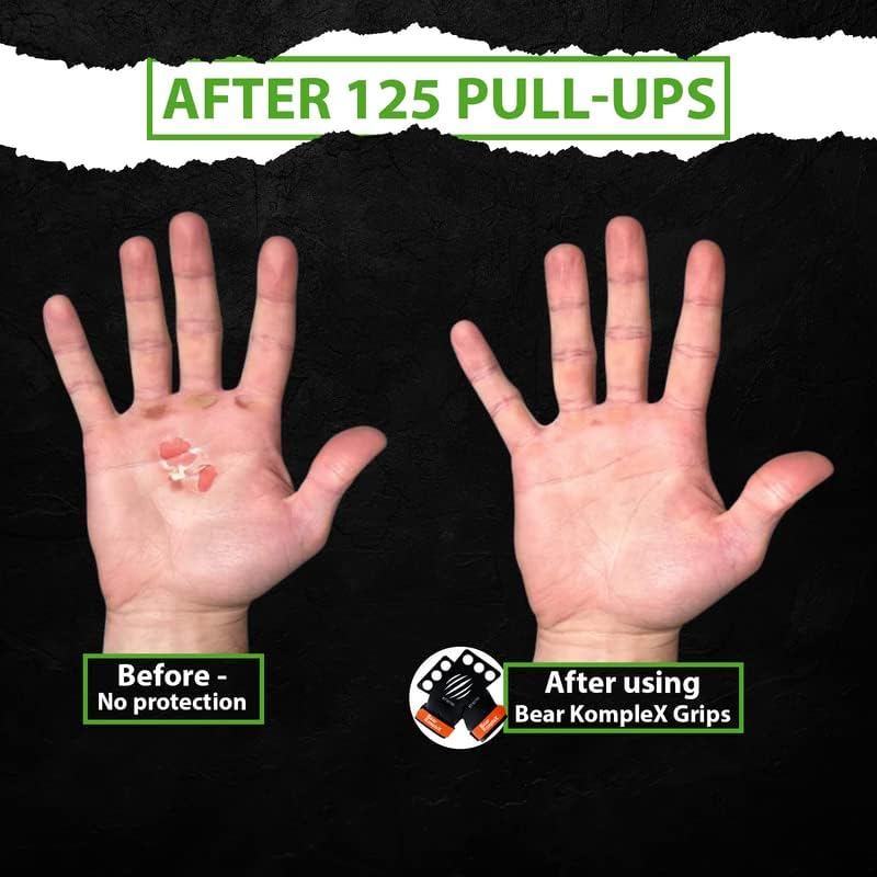 Bear KompleX Carbon Hand Grips - Durable Weight Lifting & Cross Training Straps for Gymnastics | Comfortable Wrist Wraps