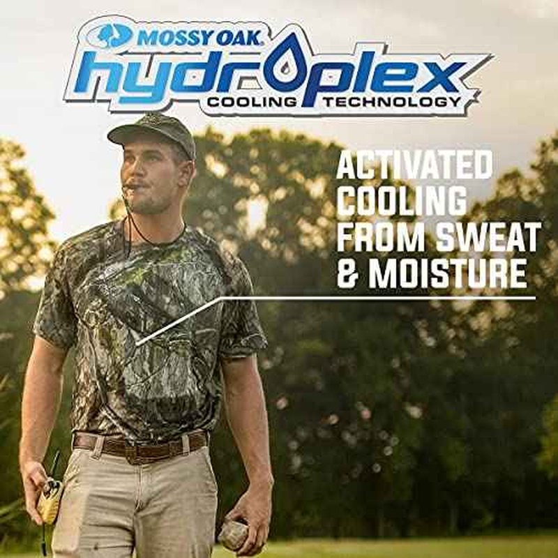 Mossy Oak Camo Hunting Short Sleeve Shirt for Men - Lightweight Performance Stretchable Tee with 4-Way Stretch & Cooling Tech