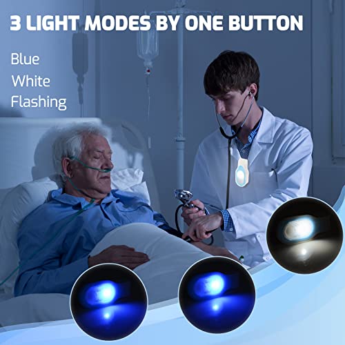 Rechargeable Nursing Night Light Nurse Nightshift Hands Free Emergency LED Flashlight Clip on Running Lights for Walking Running Pets Outdoor Emergency(Blue)