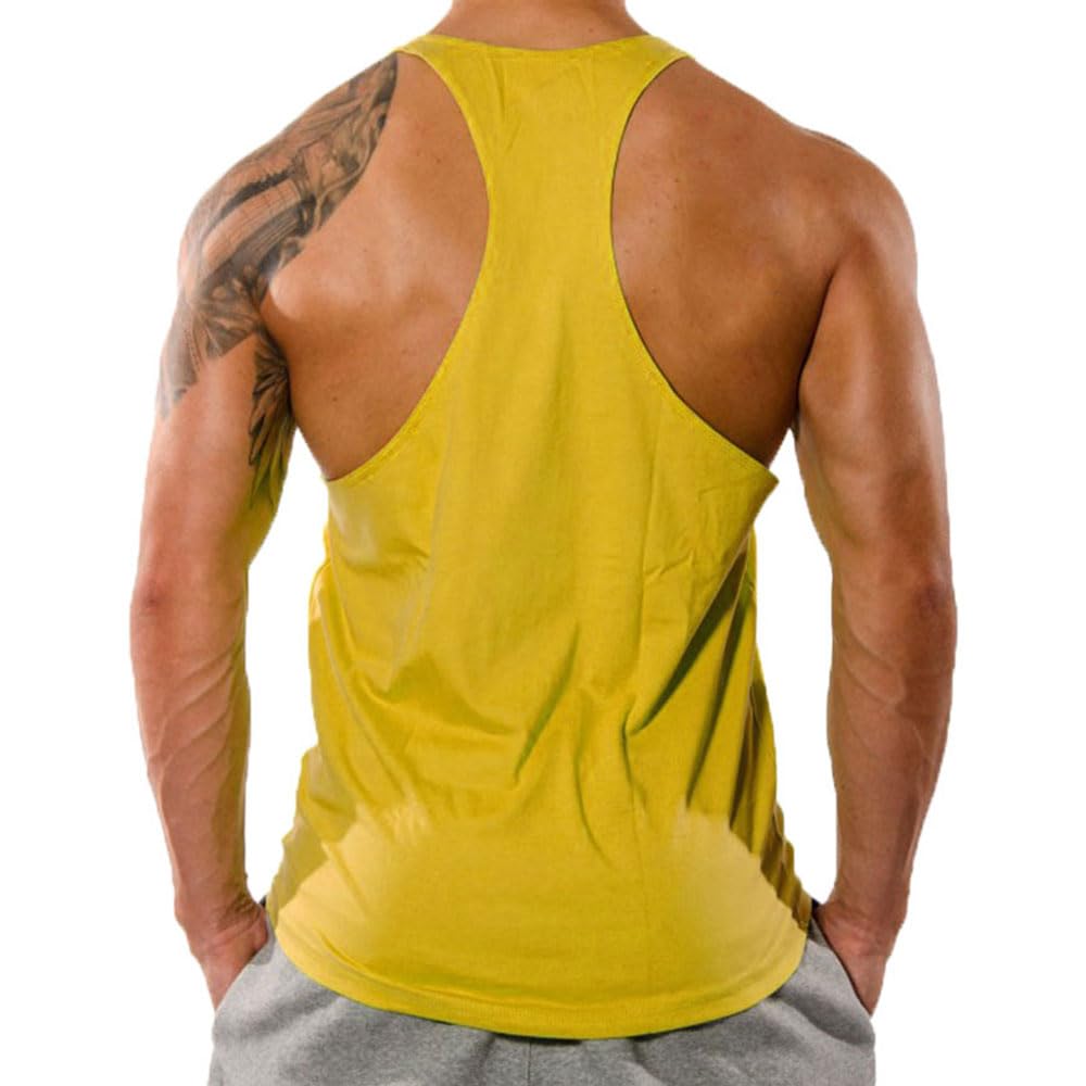 GYMLEADER Men’s 3 Pack Tank Tops Workout Gym Muscle Shirt Y-Back Fitness Bodybuilding Sleeveless T Shirt - YL-M