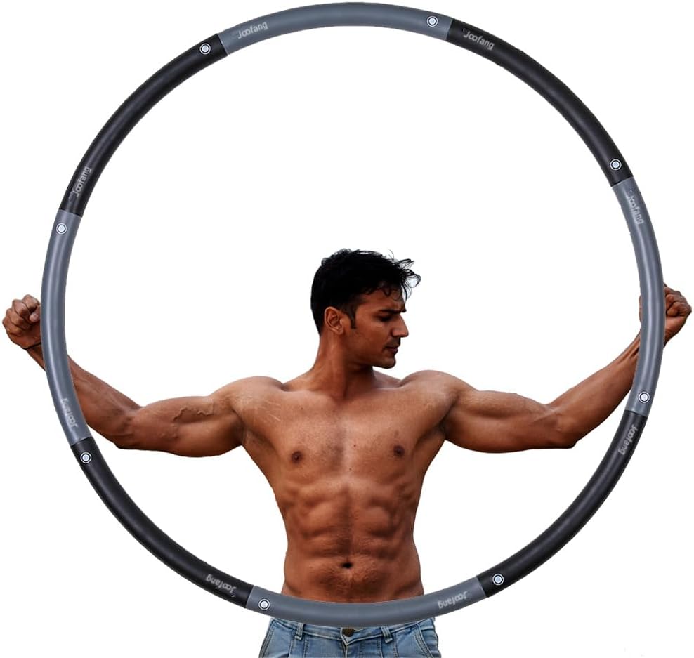 Weighted Hoola Hoop for Adults - 5lb Adjustable 40in Fitness Hoop | Abdominal Trainer for Weight Loss & Core Workouts