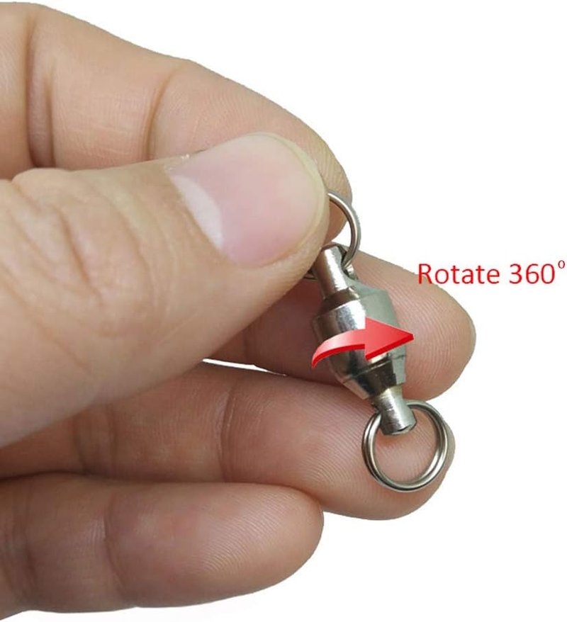 Ball Bearing Swivel Fishing Connectors - Stainless Steel Split Rings | 25/50pcs, 7LB-132LB Capacity