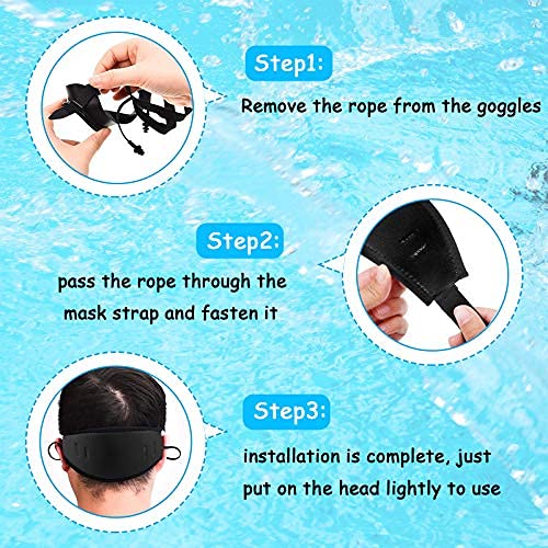 Weewooday 3 Pcs Mask Strap Cover Dive Cover Comfortable Non-Slip Diving Mask Slap Cover for Dive and Snorkel Masks Water Sports (Black)