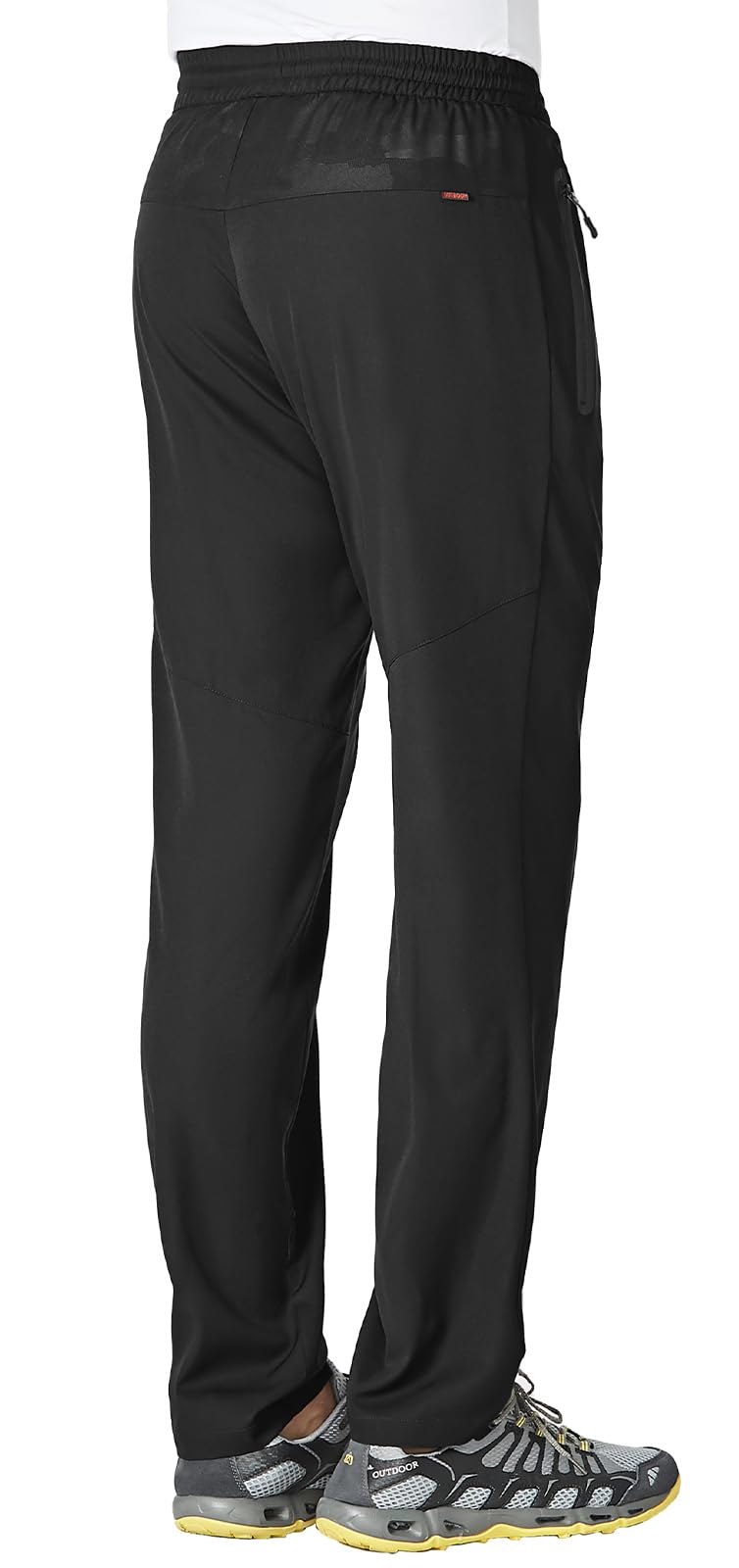 Rdruko Men's Casual Pants Lightweight Quick Dry Hiking Workout Running Sports Sweat Pants with Pockets(Black, US XL)