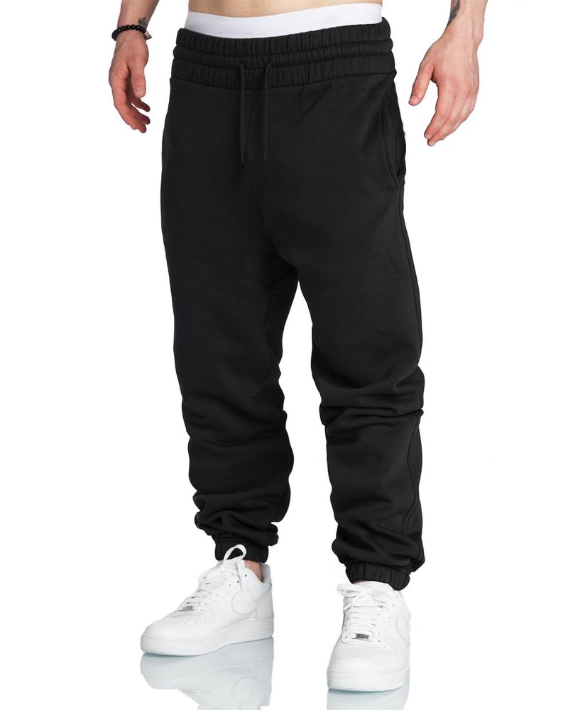 A WATERWANG Men's Sweatpants Casual Cotton Tapered Joggers Athletic Sweat Pants for Men Workout Running with Pockets Black 2XL
