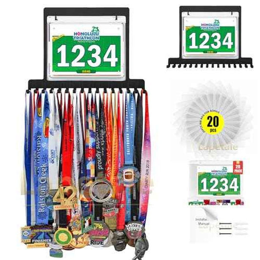 Race Medal Holder Wall Hanger,Marathon Medal Display and Runner Medal Hanger Display,Bib Running Medal Display, Running Medal Hanger Display,Medal Holder for Wall,Gifts For Runners Athlete Luxurious