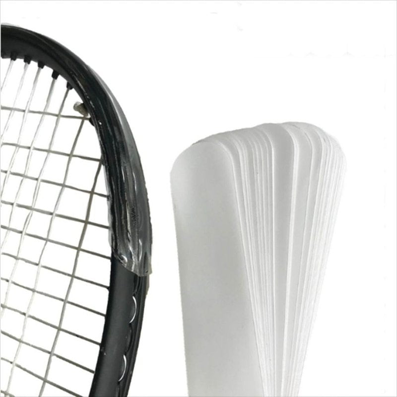Leadigol 2 Pieces Transparent Tennis Racket Head Tape,Racquet Head Edge Guard,Racket Edge Protection Tape,Fit Perfectly Curved Edge,Badminton Racket Head Protector Sticker