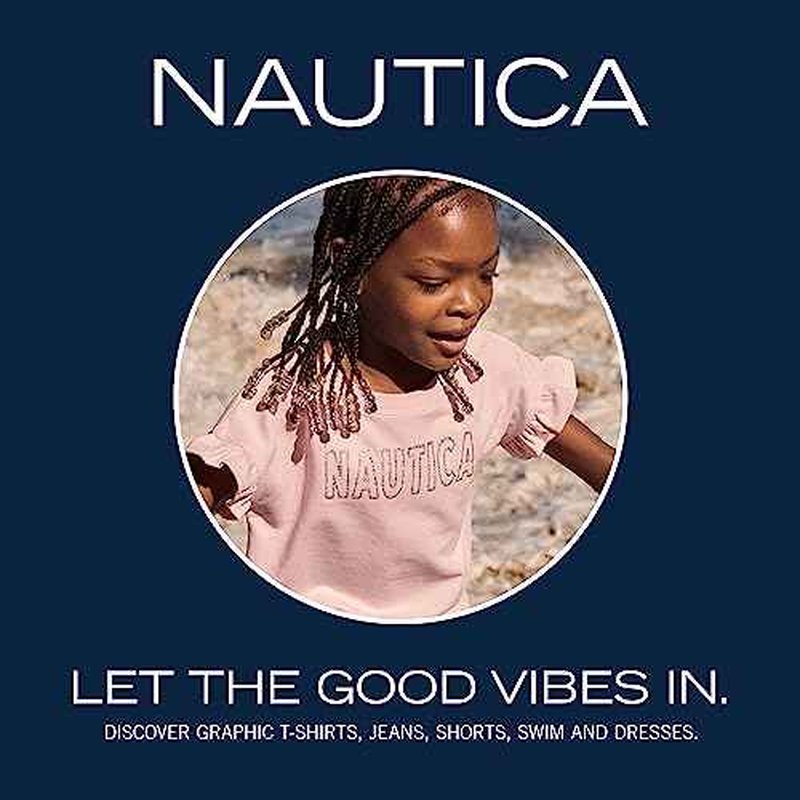 Nautica Girls Logo Sweatpants, Fleece Joggers with Ribbed Cuffs & Functional Side Pockets