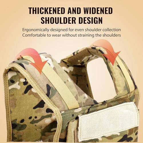 Weighted Vest, Rengue 20lb Weight Vest With Shoulder Pads, Adjustable Weighted Vest Men for Strength Training, Fitness Sports Training, Weight Vest for Men and Women (Multicam)