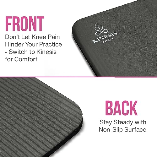 Kinesis Yoga Knee Pad Cushion - 0.6 inch (15mm) Thick Exercise Knee Pad for Pain Free Yoga - Perfect Companion for Home Workout - Easy on the Knees, Elbows, Wrists and Back (Does Not Include Yoga Mat)