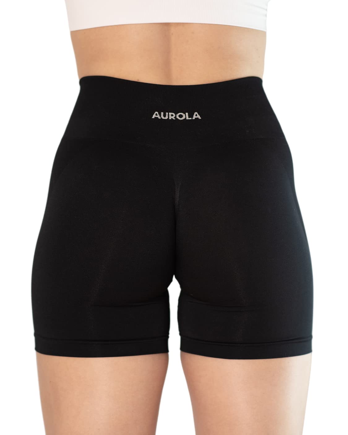 AUROLA Intensify V2.0 Women's Workout Shorts Athletic Running Shorts, Seamless High Waist Sport Gym Yoga Shorts 3.6 Black