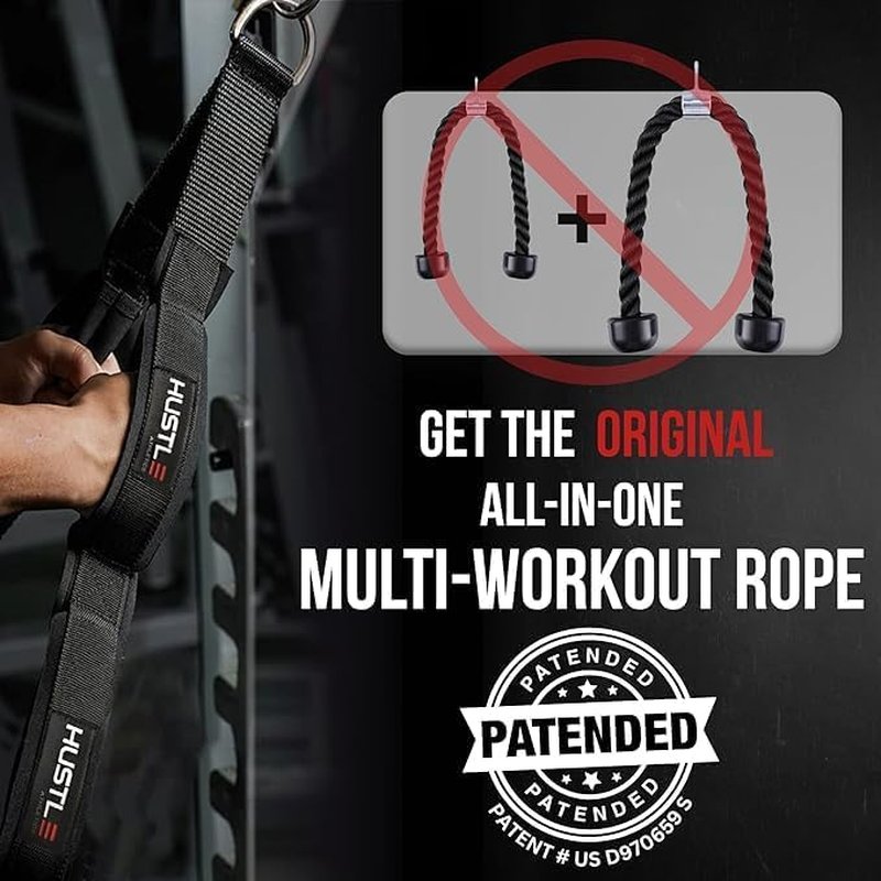 Tricep Rope Cable Attachments - Versatile Gym Equipment for Home Workouts | 4 Anti-Slip Handles