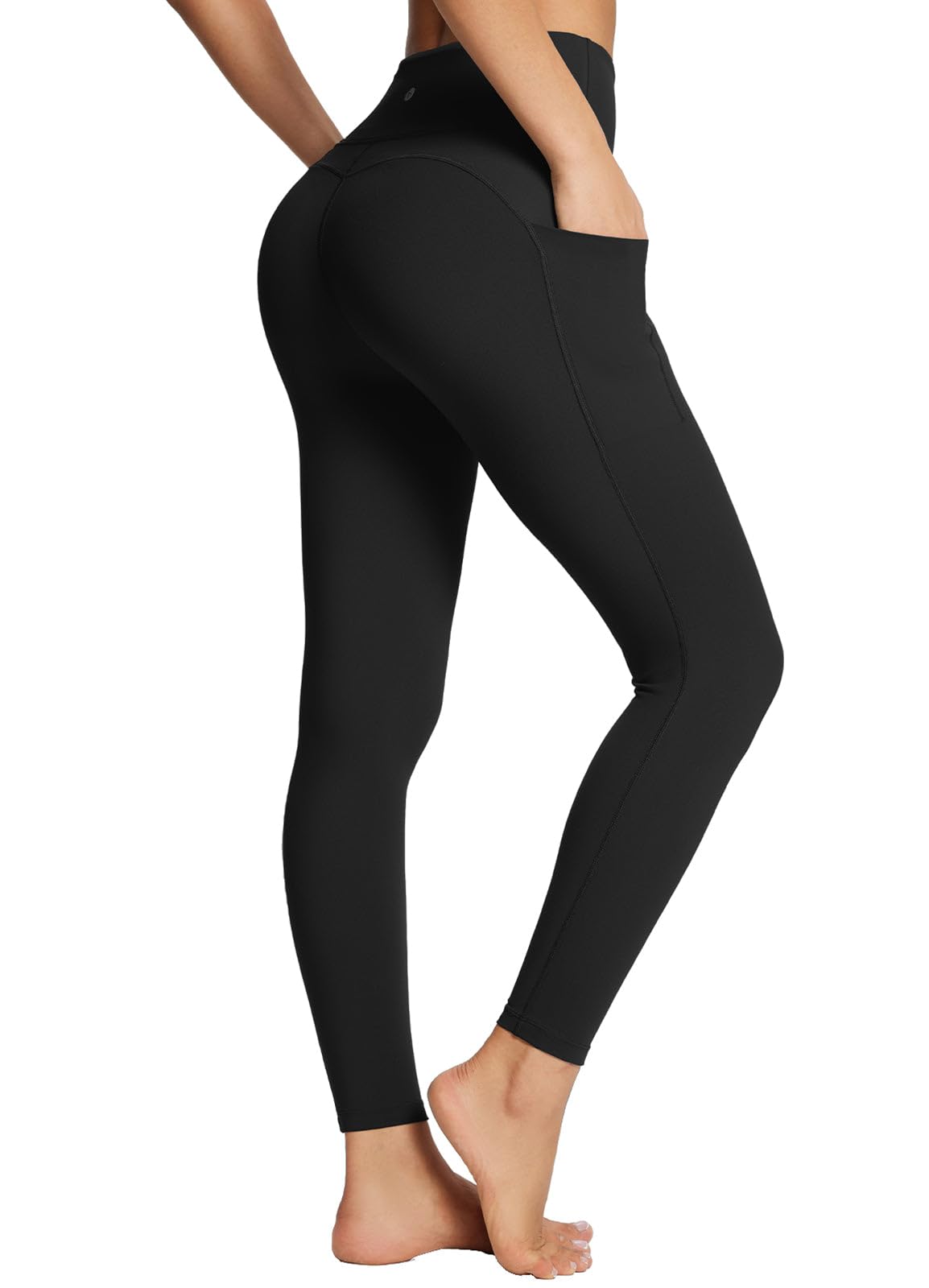 baleaf Women's Leggings with Pockets Black M