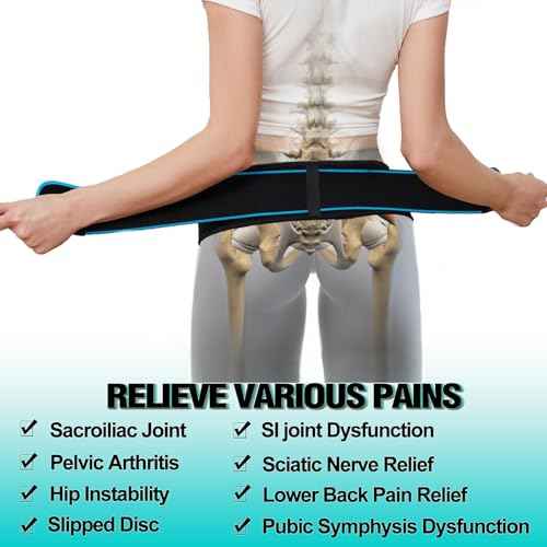 Sacroiliac SI Joint Hip Belt,Lower Back Support Brace for Men and Women,Pregnant Pelvic Trochanter Support Belt,Sciatica Pelvis Lumbar Hip Pain Relief(Black, Medium)