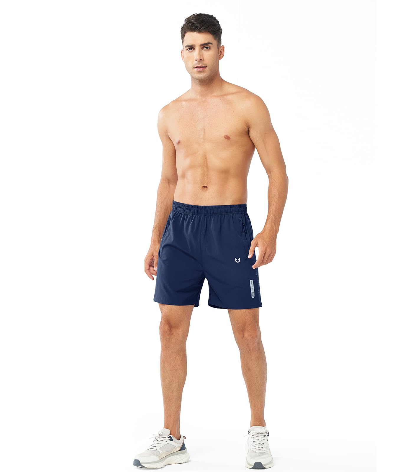 NORTHYARD Men's Athletic Running Shorts Gym Workout 7"/9"/5" Quick Dry Lightweight Sports Basketball Tennis 3 Zipper Pockets DARKBLUE-5inch 4XL