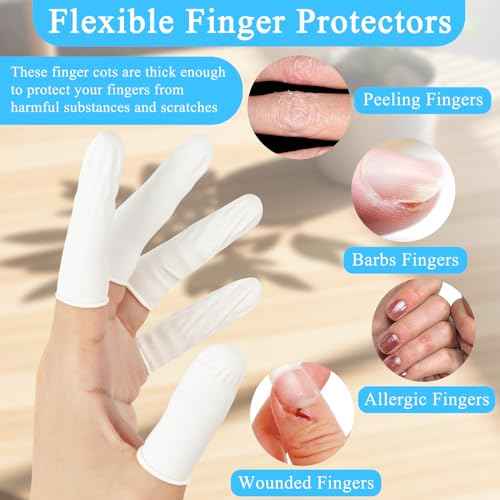 3000Pcs Latex Finger Cots Disposable Finger Glove Protection for Fingertip, Anti-Static Medium Finger Cover Protectors