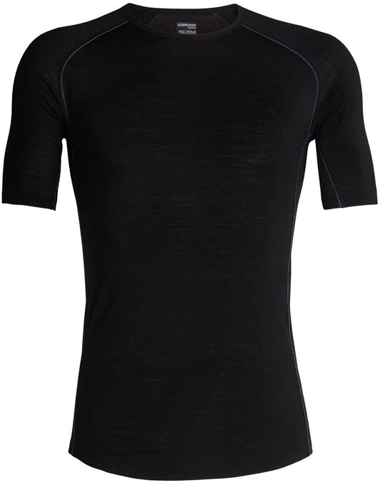 Icebreaker Merino Men's 150 Zone Short Sleeve Crew Neck Shirt, Black/Mineral, Large