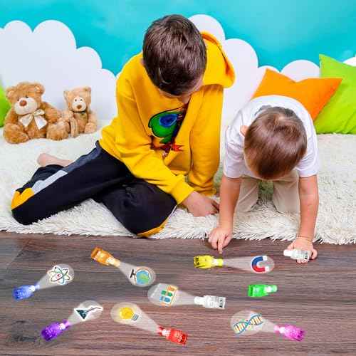 Science Theme LED Finger Lights Science Themed Party Favors for Kids Boys Girls Birthday Goodie Bags Stuffers Kids Mad Scientist Party Decorations Back to School Supplies Classroom Prizes