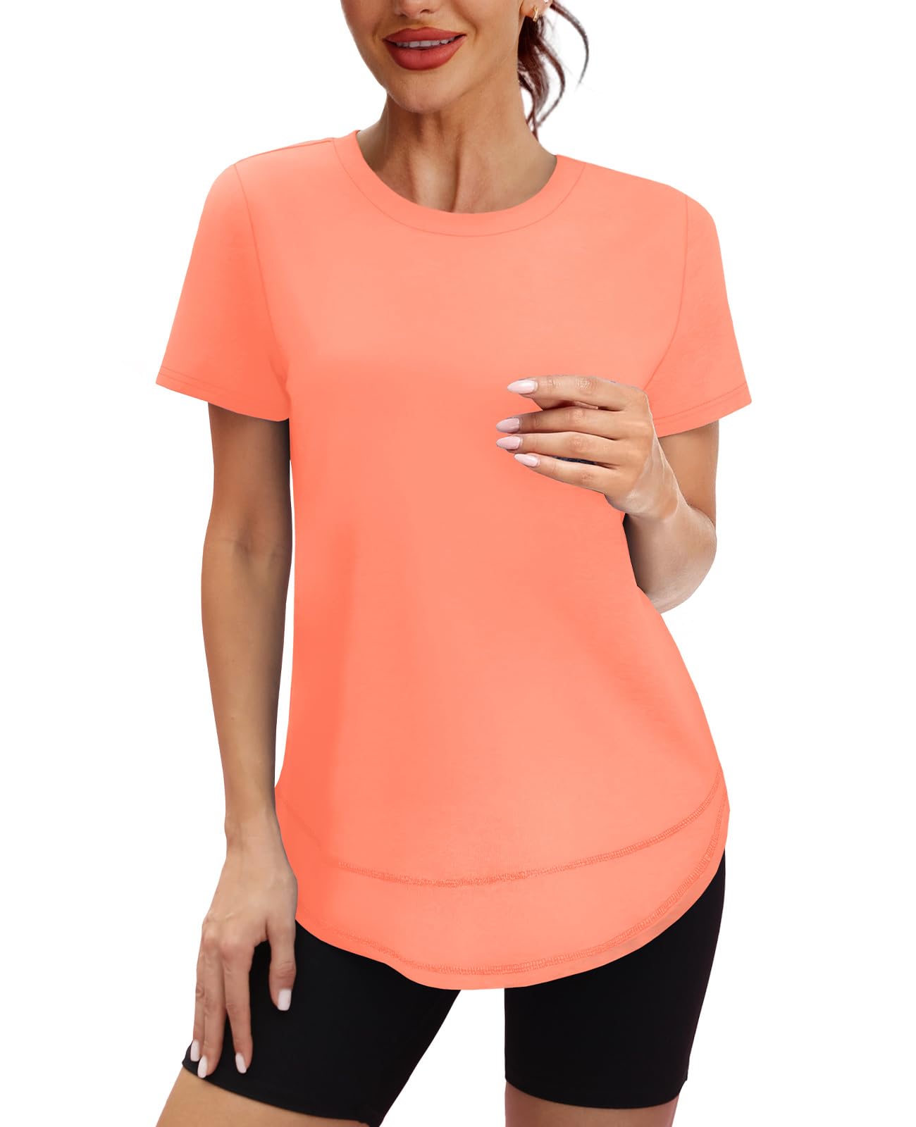 Oversized Tshirts for Women Dry Fit Plus Size Spring Clothes Summer Athletic Tops Workout Shirts Crewneck Blue 3XL