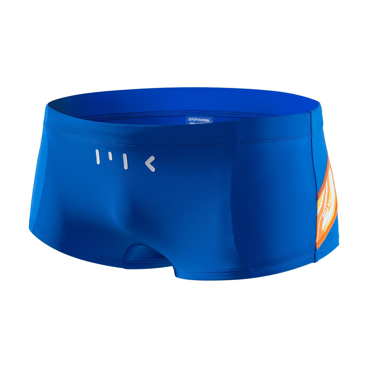 MY KILOMETRE Men's Square Leg Swimsuits Briefs Quick Dry Durable Athletic Swim Jammers for Training Swimming Solid Color Swimwear for Men (Blue M)