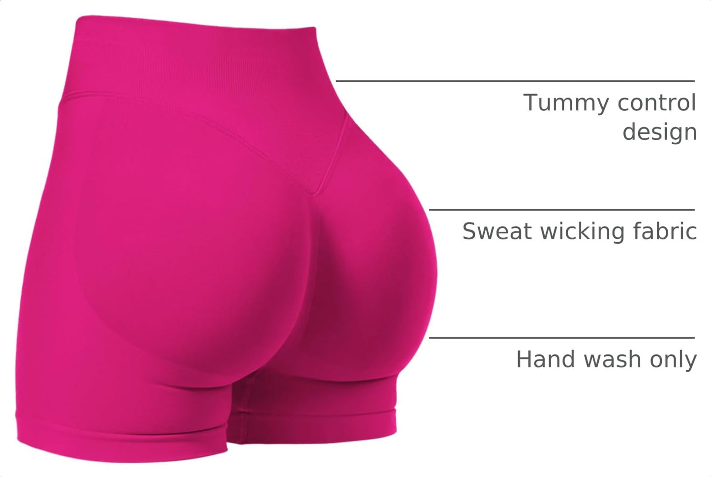 VOYJOY Women Workout Impact Shorts 2.5"/ 3.6"/ 4.5"/ 6" Scrunch Butt Lifting Gym Seamless Booty Biker Shorts Rose Pink