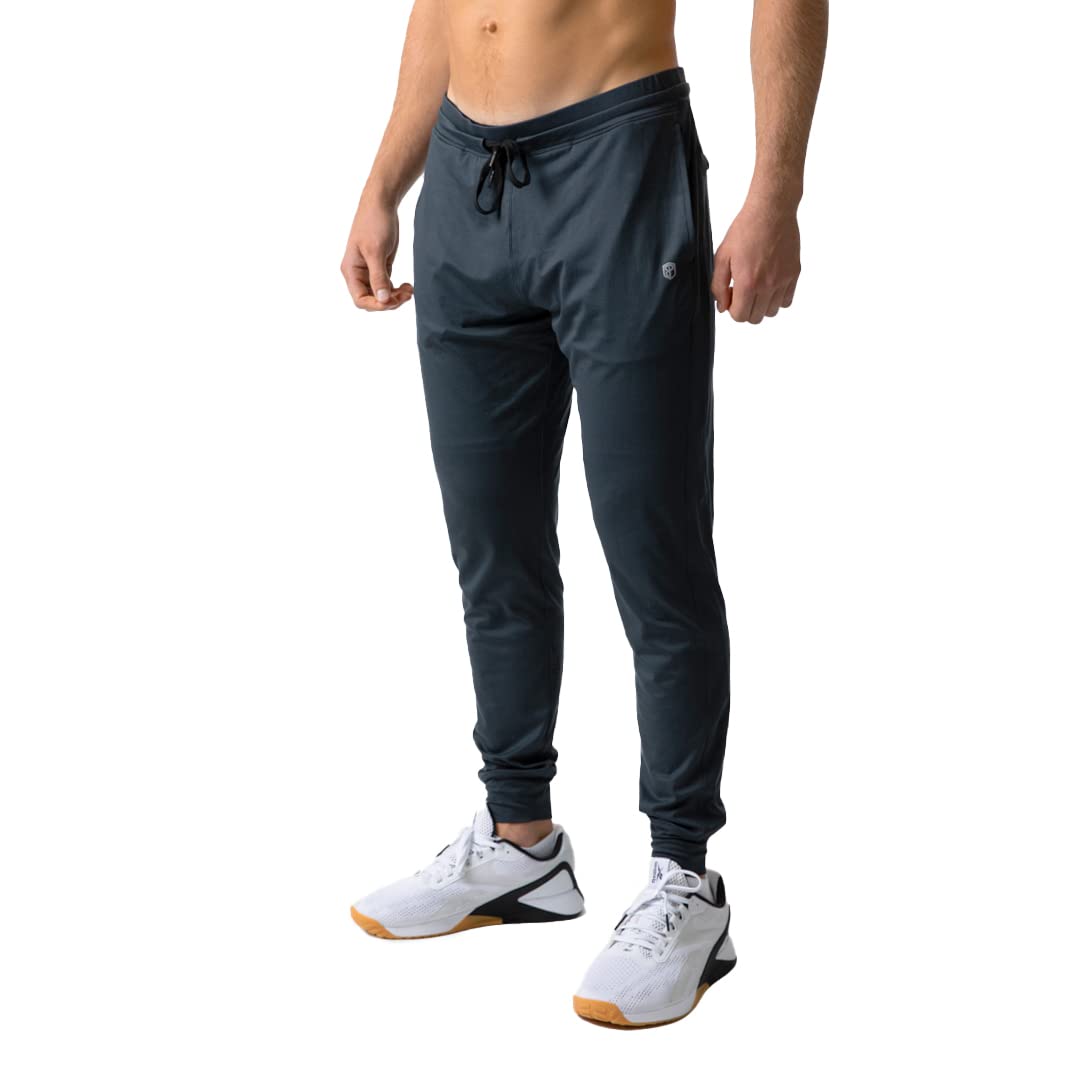 Born Primitive Rest Day Athleisure Joggers for Men (Extra Large, Black) - Men's Running Pants with Zipper Back Pockets & Drawstring - Ultrasoft Athletic Jogging Pants for Gym, Workout & Sports