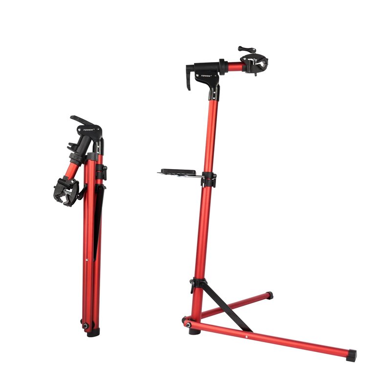 TIJYSH Bike Repair Stand -Shop Home Bicycle Mechanic Maintenance Rack，bike rack (red（two legs）)