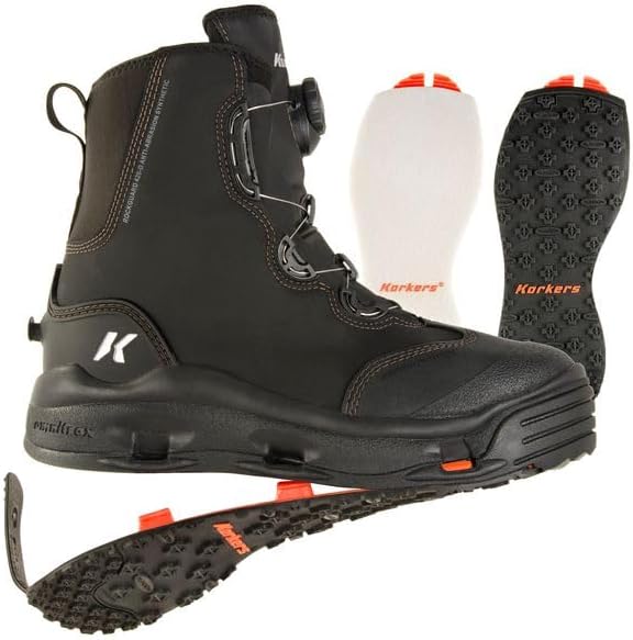 Korkers Men's Devil's Canyon Fishing Boots - Felt & Kling-On Soles | Durable Waterproof Design
