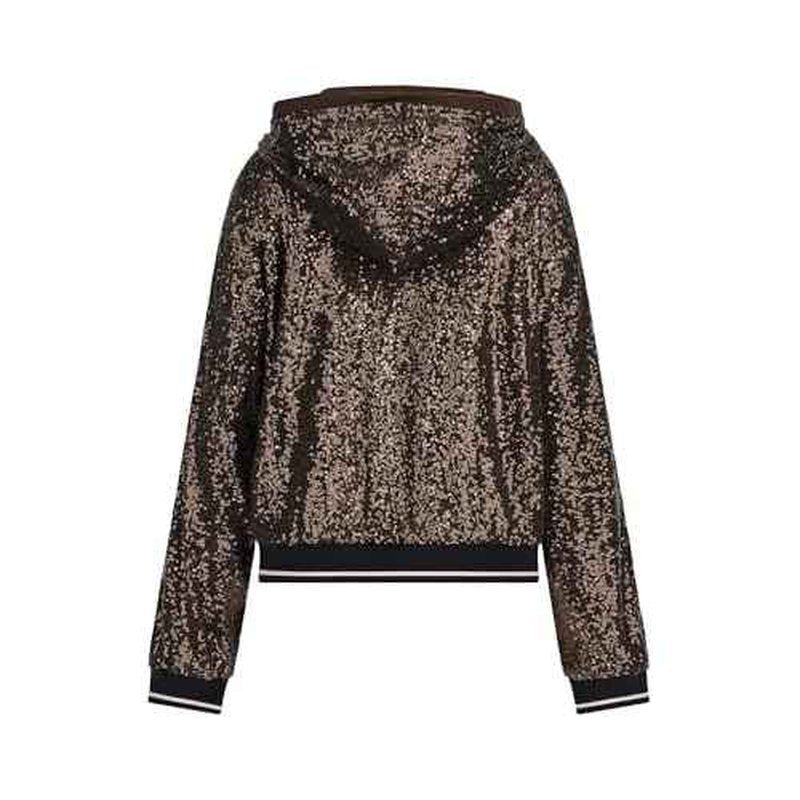 GUESS Women's Mini Sequins Full Zip Sweatshirt