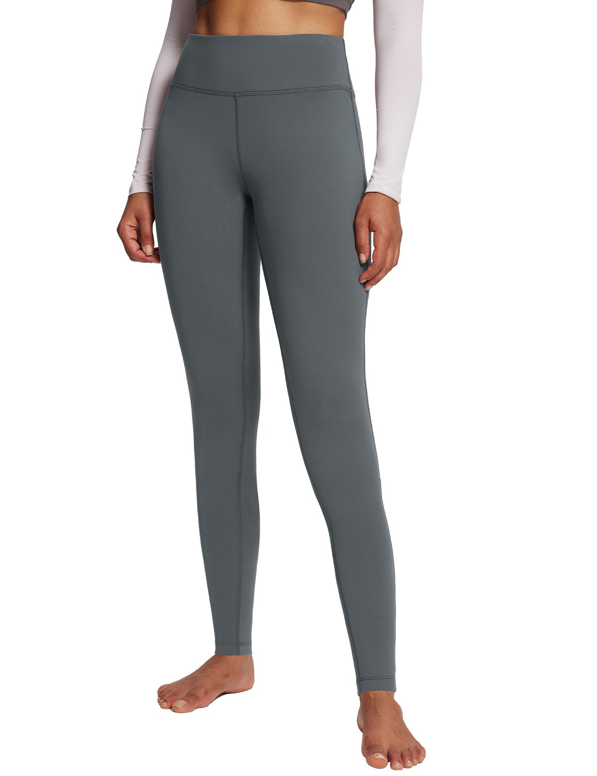 baleaf Winter Clothing for Women Leggings Fleece Lined Tights Thermal Warm Thick Yoga Pants Cold Weather Gear Grey XL
