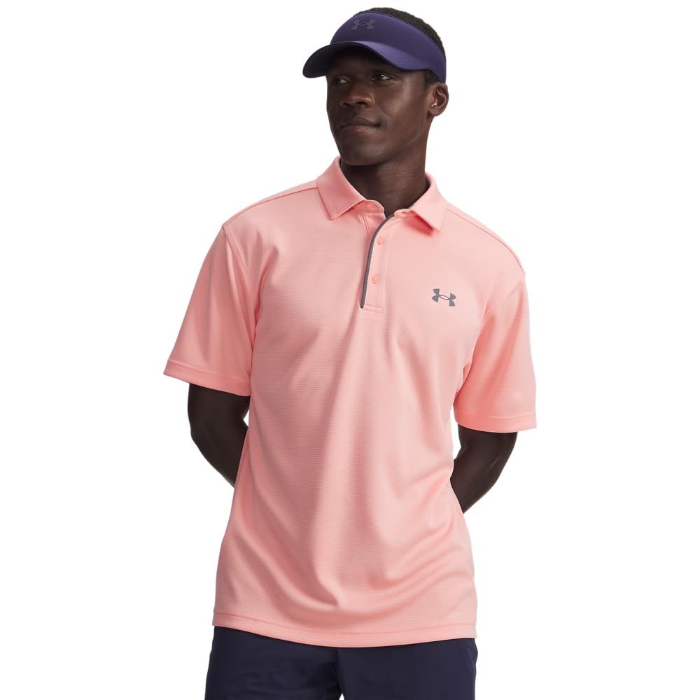 Under Armour Men's Tech Golf Polo, (603) Posh Pink / / Pitch Gray, 3X-Large