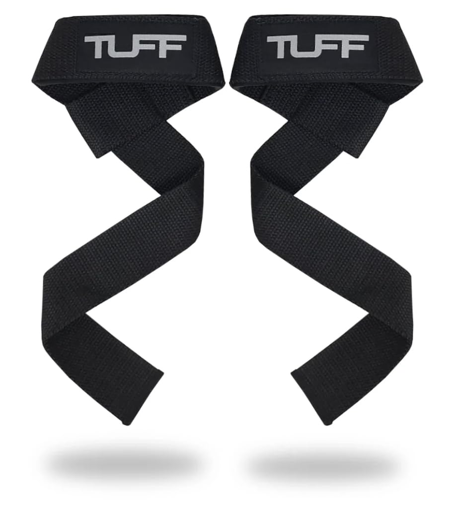 Tuff Lifting Straps - Wrist Straps for Weightlifting, Deadlifts, Powerlifting, and Strength Training - Ideal for Men and Women - ALL BLACK