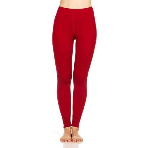 100% Merino Wool Women's Lightweight Base Layer Bottoms - Moisture Wicking Thermal Hiking Layers - True Red - X-Small