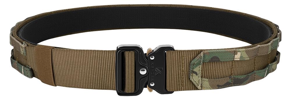 KRYDEX Quick Release Rigger MOLLE Belt 1.75 Inch Inner & Outer Tactical Heavy Duty Belt (CBMC, Small)